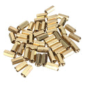 50pcs M3 10mm Double Pass Hollow Hex Copper Ferrule Cylinder Piller
