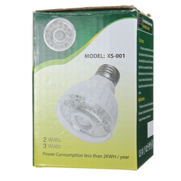 E27 2W 23 SMD 3528 Pure/Warm White PIR Motion Sensor LED Light Lamp Bulb