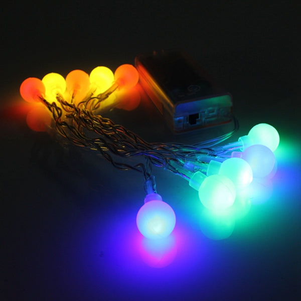 10 LED Battery Operated Colorful Ball String Fairy Light Party Xmas Wedding