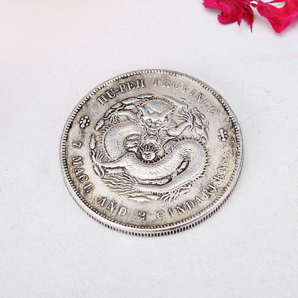 Ancient Chinese Dragon Coins Qing Dynasty Old Silver Imitation Coins