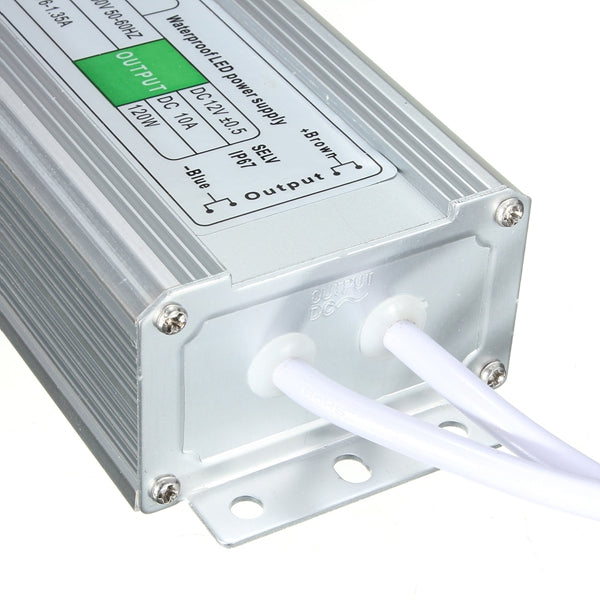 120W Waterproof IP67 LED Transformer Power Supply Driver AC110V-260V To DC12V