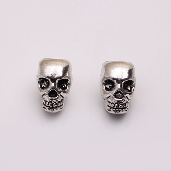 10Pcs Tibetan Silver Skull Beads DIY Paracord Bracelet Jewelry Findings