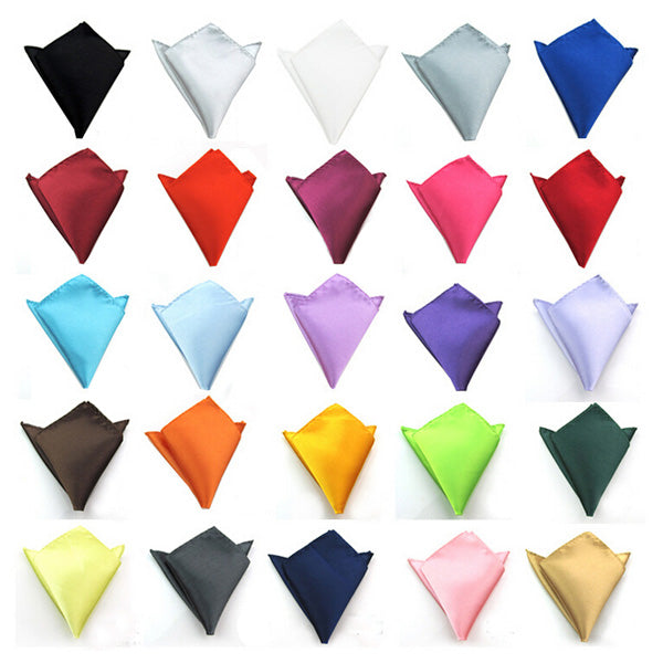 2pcs Satin Silk Men Suit Pocket Square Handkerchief Banquet Wedding Hanky