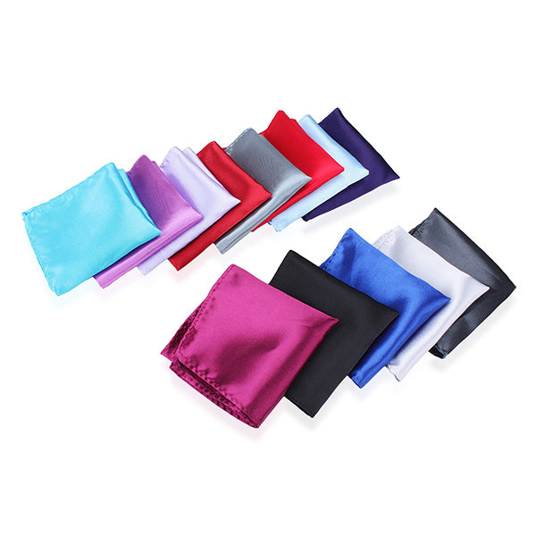 2pcs Satin Silk Men Suit Pocket Square Handkerchief Banquet Wedding Hanky