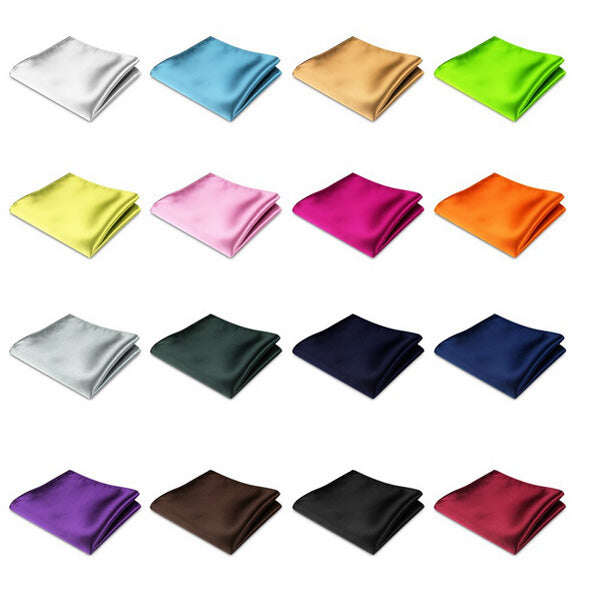 2pcs Satin Silk Men Suit Pocket Square Handkerchief Banquet Wedding Hanky
