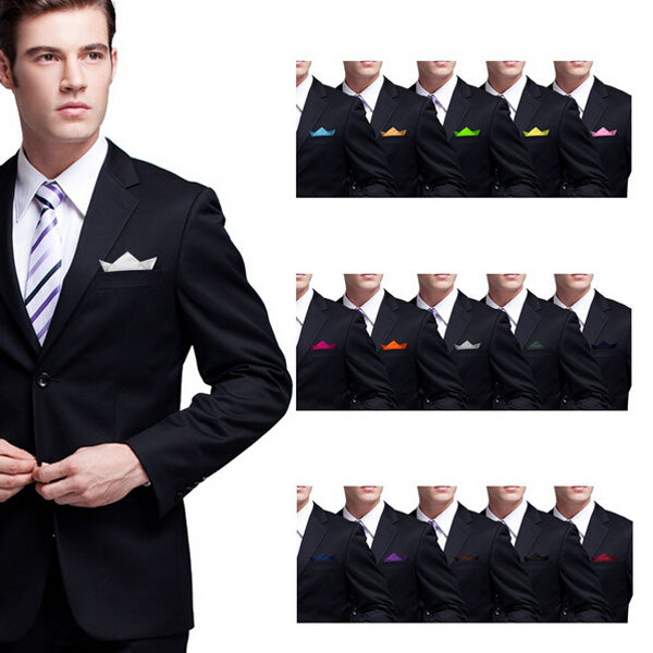 2pcs Satin Silk Men Suit Pocket Square Handkerchief Banquet Wedding Hanky
