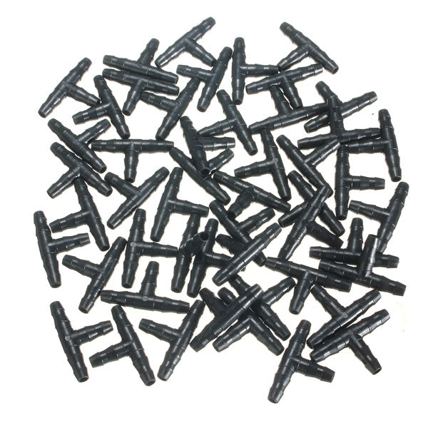 50pcs Hose Nozzle Tee Connectors Drip Irrigation Tool For 4/7mm Hose