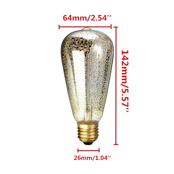 ST58 E27 40W Retro Edison Light Bulb AC 220-240V Incandescent Bulbs