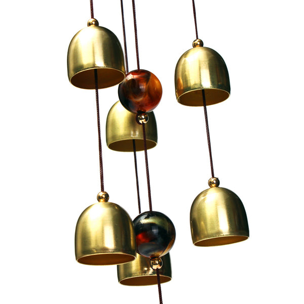 6 Bells Copper Clock Yard Garden Outdoor Living Amazing Wind Chimes