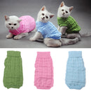 Solid Color Pet Dog Cat Knitted Breathable Warm Sweater Winter Outwear