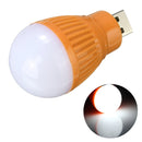 Portable 5W USB LED Ball Desk Reading Light Camp Lamp Bulb For PC Laptop 5V
