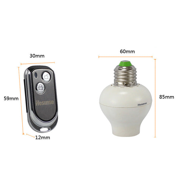 Hesunse E27 One Way Remote Control Lamp Bulb Holder 220V