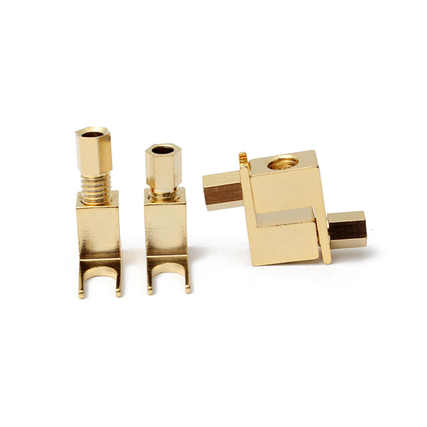 4pcs 20-8AMG Gold Plated Spade Banana Fork Plug For Mcintosh Fisher Eico Adapter