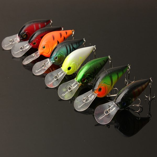 8pcs 11.5cm Plastic Fishing Lures Bass Crankbaits with Hook Fishing Tackle