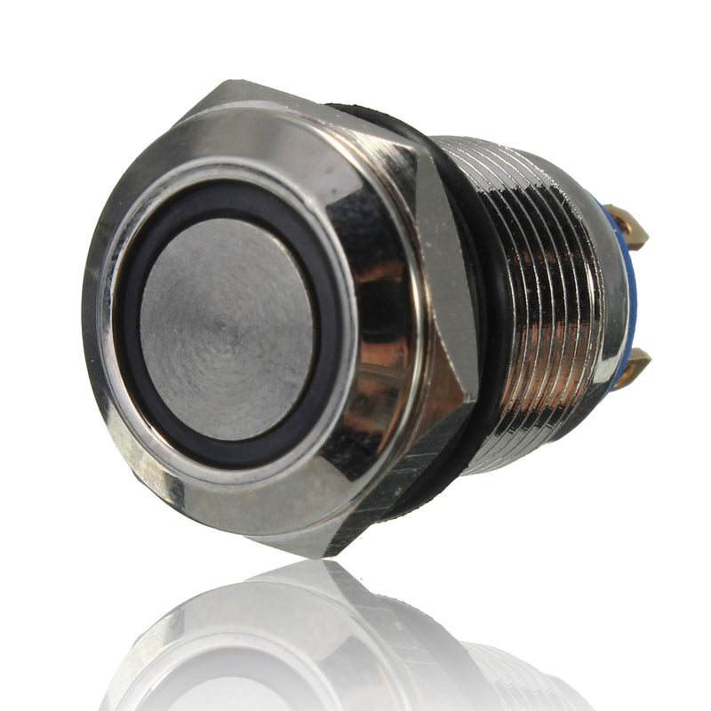 12mm 2A/36VAC Metal  Push Button Switch WaterProof Flat LED Lighted Switch
