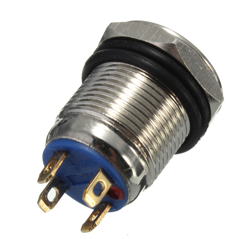 12mm 2A/36VAC Metal  Push Button Switch WaterProof Flat LED Lighted Switch