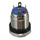 12mm 2A/36VAC Metal  Push Button Switch WaterProof Flat LED Lighted Switch