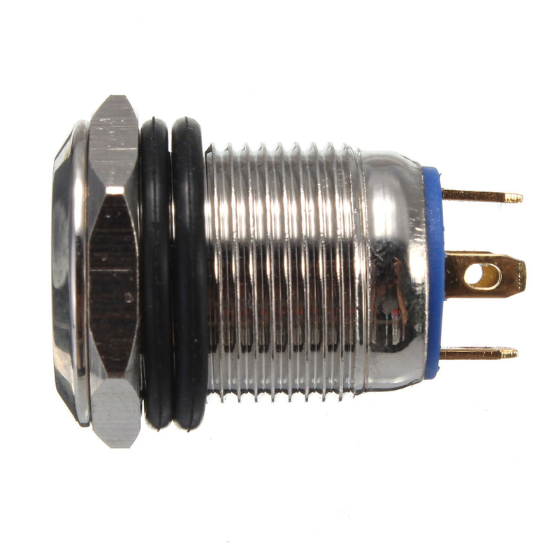 12mm 2A/36VAC Metal  Push Button Switch WaterProof Flat LED Lighted Switch