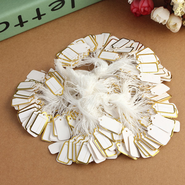 500pcs Labels Tie String Strung Price Tickets Jewelry Watch Cloth Display Tags DIY Jewelry