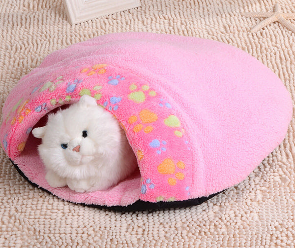 Lovely Warm Cat House Soft Kitten Sleeping Bag Cute Cat Bed Cave