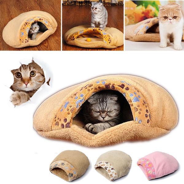 Lovely Warm Cat House Soft Kitten Sleeping Bag Cute Cat Bed Cave