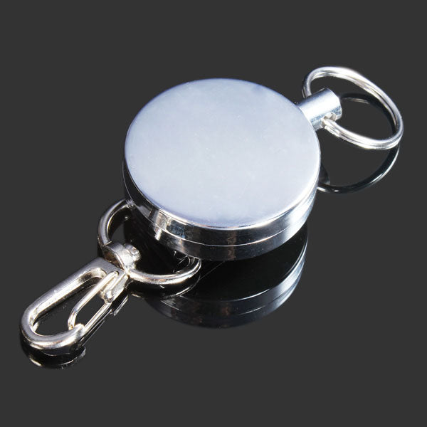 Suleve KR01 4cm Full Metal Tool Belt Retractable Key Ring Pull Chain Clip With Hook