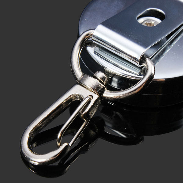Suleve KR01 4cm Full Metal Tool Belt Retractable Key Ring Pull Chain Clip With Hook
