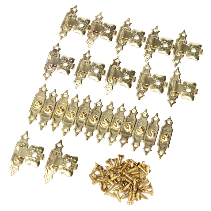 12pcs Antique Decorative Jewelry Gift Wooden Box Hasp Latch Lock With Screw