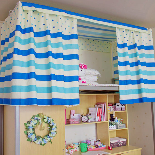 Cotton Stripe Dormitory Bunk Bed Curtain Shading Cloth Mosquito Nets