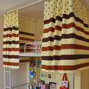 Cotton Stripe Dormitory Bunk Bed Curtain Shading Cloth Mosquito Nets