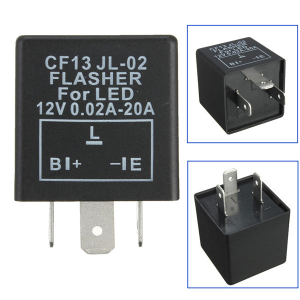 3 Pin CF13 Car Flasher Relay Fix LED Light Hyper Flash Blinker Indicator