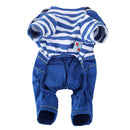 Pets Dogs Naval Uniform Navy Sailor Suit Stripe Pattern Overalls Clothes