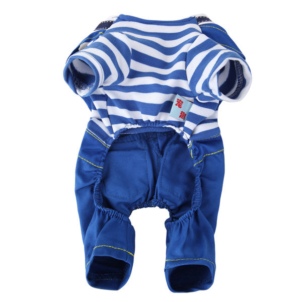 Pets Dogs Naval Uniform Navy Sailor Suit Stripe Pattern Overalls Clothes