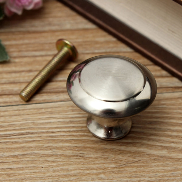 24/28mm Stainless Steel Satin Nickel Kitchen Cabinet Pull Knob Hardware Screw