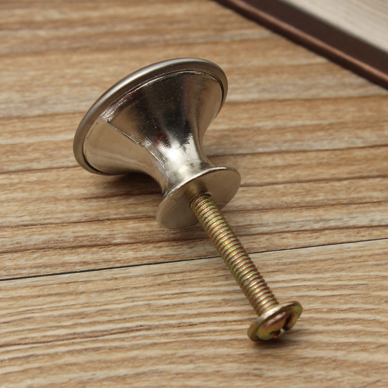 24/28mm Stainless Steel Satin Nickel Kitchen Cabinet Pull Knob Hardware Screw