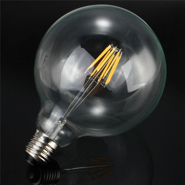 G125 8W E27 Edison Filament Warm White Globe COB LED Light Bulb 220-240V