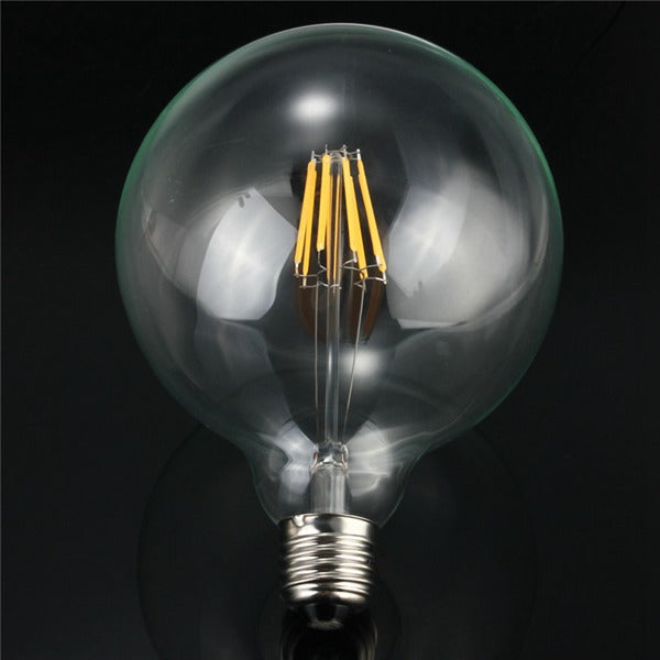 G125 8W E27 Edison Filament Warm White Globe COB LED Light Bulb 220-240V