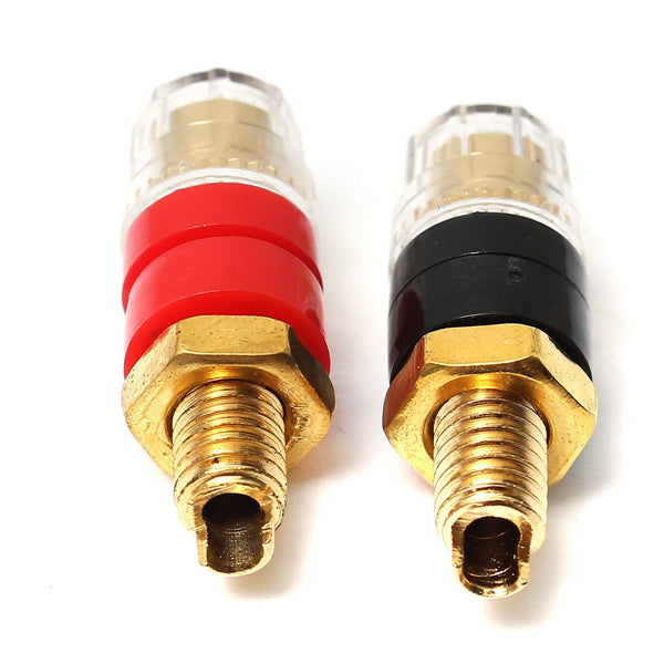 2pcs Copper Terminal Black Red for 4mm Banana Plug Connector Jack Speaker Cable Amplifier
