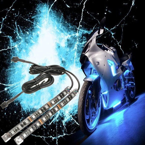6pcs RGB LED Flexible Neon Strips Light For Motorcycle Auto ATV &Remote Controller