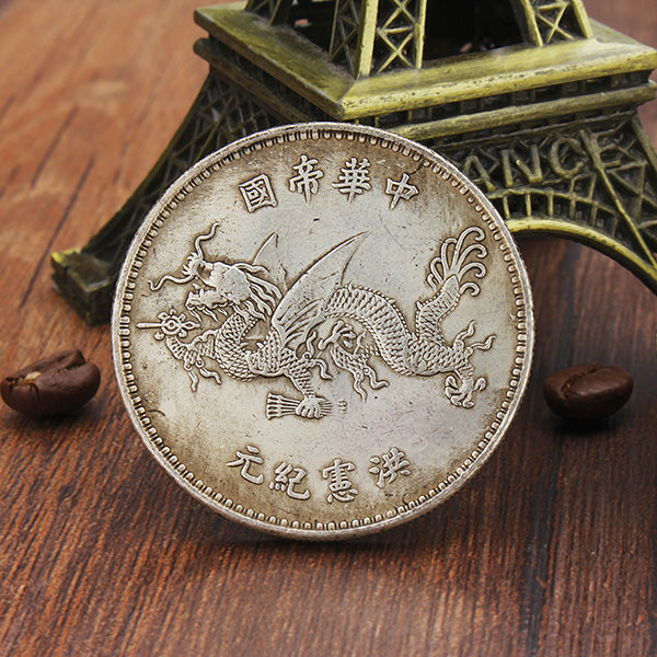 Top Hat Dragon Chinese Collect Coins Old China Yuan Shikai Coin Tibet Silver