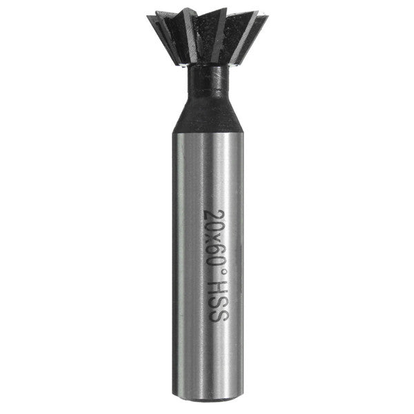 20mm 60 Degree HSS Dovetail Milling Cutter Straight Shank Woodworking Milling Cutter