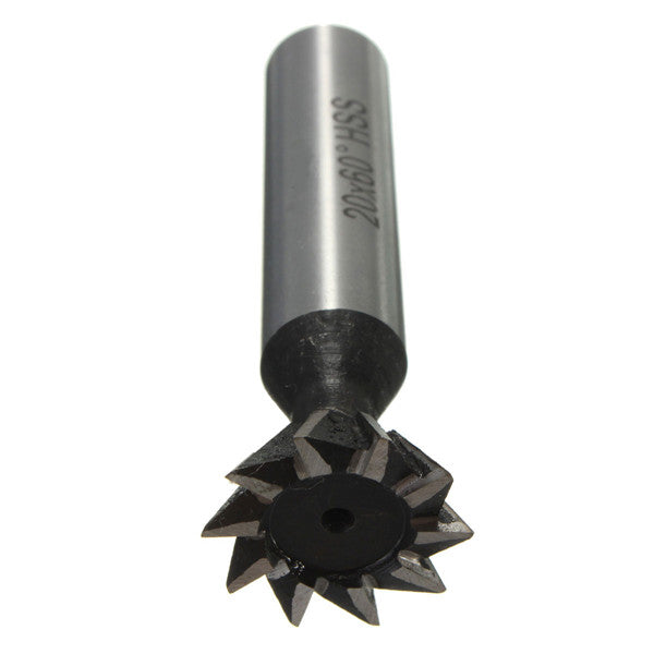 20mm 60 Degree HSS Dovetail Milling Cutter Straight Shank Woodworking Milling Cutter