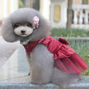 Summer Dog Dress Puppy Hot Drilling Wedding Dress Lace Doggy Skirt