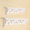 White Wooded Pierced Shelves Home Wall Storage Holder Cut Out Design Wall Shelf