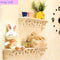 White Wooded Pierced Shelves Home Wall Storage Holder Cut Out Design Wall Shelf