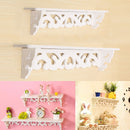 White Wooded Pierced Shelves Home Wall Storage Holder Cut Out Design Wall Shelf