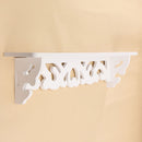 White Wooded Pierced Shelves Home Wall Storage Holder Cut Out Design Wall Shelf