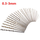 10Pcs 0.3-3mm Micro HSS Twist Drilling Bits Straight Shank Electrical Drill Tool