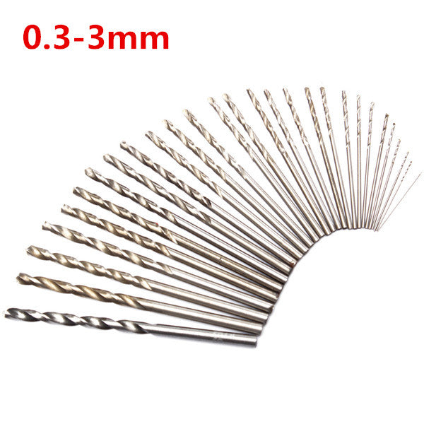 10Pcs 0.3-3mm Micro HSS Twist Drilling Bits Straight Shank Electrical Drill Tool