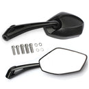 Universal Metal Motorcycle Rear View Side Mirrors Black 8mm 10mm Thread